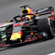 Red Bull driver Max Verstappen’s race car with the halo, a not particularly pretty addition to the car, over the cockpit.